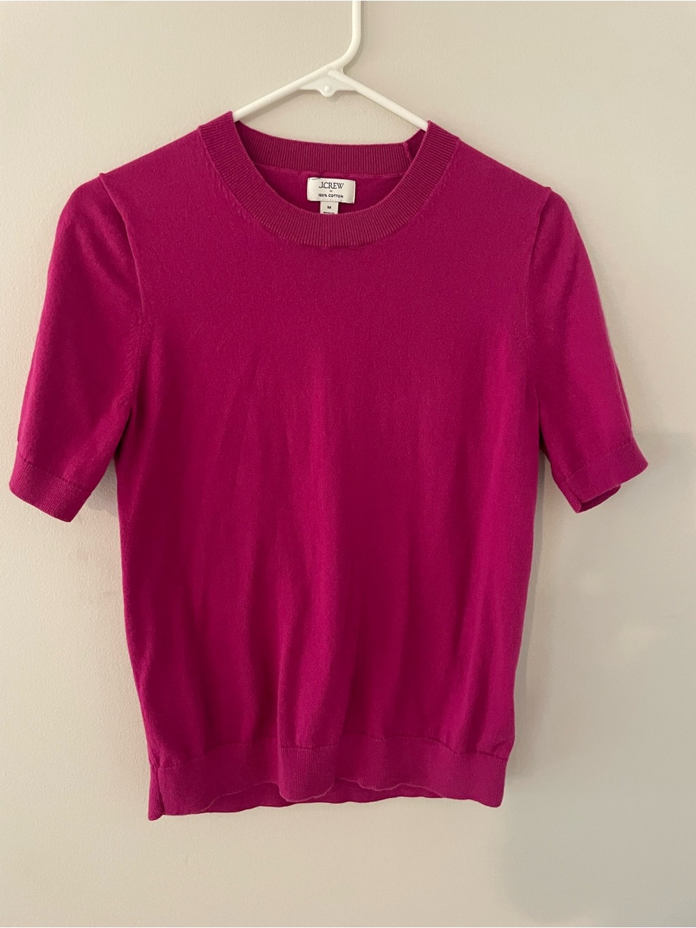 J. Crew Short Sleeve Crewneck Top - Magenta 💯 cotton